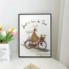 1pc Sam Toft Art Abstract Landscape Love Dogs Poster Self-adhesive Art Waterproof Paper Sticker Coffee House Bar Room Wall Decor