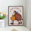 1pc Sam Toft Art Abstract Landscape Love Dogs Poster Self-adhesive Art Waterproof Paper Sticker Coffee House Bar Room Wall Decor
