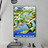 Vintage Canvas Painting New Zealand Map POSTER Canvas HD Print Personalized Wall Art Custom Painting