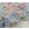 translucent tulle soft embroidery Chiffon flower mesh lace fabric diy fashion costume dress fabric