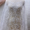 Pure White Sequins Embroidery Nigerian African bridal wedding dress gown lace fabric DIY Sewing Lace Fabric