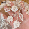 Off-White 3D Flowers Beaded Sequins Embroidered Lace Fabric Wedding Dress Shining Bride Fabric RS4848