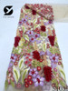 3D Tulle Lace Fabric, Embroidered Applique, African Nigerian Fabric for Sewing, Latest, S1039, 2024, Latest, S1039