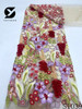 3D Tulle Lace Fabric, Embroidered Applique, African Nigerian Fabric for Sewing, Latest, S1039, 2024, Latest, S1039