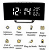 Curved Screen Digital Alarm Clock Temperature Date 2 Levels Brightness Adjustment Snooze Table Clock 12/24H Night Mode LED Clock