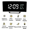 Curved Screen Digital Alarm Clock Temperature Date 2 Levels Brightness Adjustment Snooze Table Clock 12/24H Night Mode LED Clock