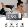 FM Radio Digital Alarm Clock Temp Humidity with 180° Time Projector Electronic Table Clock 12/24H Snooze Projection LED Clock
