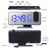 FM Radio Digital Alarm Clock Temp Humidity with 180° Time Projector Electronic Table Clock 12/24H Snooze Projection LED Clock