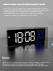 9“ Digital Wall Clock Large LED Screen Temperature Humidity Display Electronic Alarm Clock Home Decoration 12/24H Table Clock