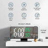 180° Arm Projection Digital Alarm Clock Temperature Humidity Night Mode Snooze Table Clock 12/24H USB Projector LED Clock