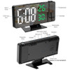 180° Arm Projection Digital Alarm Clock Temperature Humidity Night Mode Snooze Table Clock 12/24H USB Projector LED Clock
