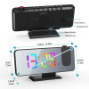Dynamic RGB Projection Alarm Clock Digital Auto-dimming 180° Rotation Projector Table Clock 12H/24H Bedroom Electronic LED Clock