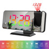 Dynamic RGB Projection Alarm Clock Digital Auto-dimming 180° Rotation Projector Table Clock 12H/24H Bedroom Electronic LED Clock
