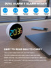 Aierwill N16 Round Alarm Clock with Snooze Calendar 12/24H Week Digital LED Tables Clock for Bedrooms Bedside Desk Shelf