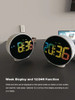 Aierwill N16 Round Alarm Clock with Snooze Calendar 12/24H Week Digital LED Tables Clock for Bedrooms Bedside Desk Shelf