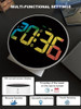 Aierwill N16 Round Alarm Clock with Snooze Calendar 12/24H Week Digital LED Tables Clock for Bedrooms Bedside Desk Shelf