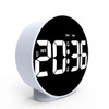 Aierwill N16 Round Alarm Clock with Snooze Calendar 12/24H Week Digital LED Tables Clock for Bedrooms Bedside Desk Shelf