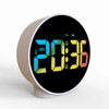 Aierwill N16 Round Alarm Clock with Snooze Calendar 12/24H Week Digital LED Tables Clock for Bedrooms Bedside Desk Shelf