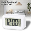 LED Digital Alarm Clock 12/24 Mode Electronic Digital Alarm Screen Desktop Clock Date Temperature Display with Night Lighting