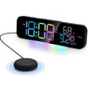 Super Loud Vibrating Alarm Clock with Vibrator Bed Shaker for Heavy Sleeper and Colorful RGB LED Night Light for Home Decoration