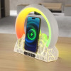 LED Digital Alarm Clock Bedside Desk With Bluetooth Speaker Ambient Light Wireless Charging Function Radio For Home Decorations