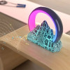 LED Digital Alarm Clock Bedside Desk With Bluetooth Speaker Ambient Light Wireless Charging Function Radio For Home Decorations