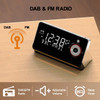 Bedside Alarm Clock with DAB & FM Radio,Dual Alarms Snooze Dimmable LCD Display Night Light, Bluetooth Type-C and USB Charging