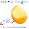 WiFi Smart Wake Up Light Workday Clock Sunrise/Sunset Simulation 4 Alarms Works with Alexa Google Home Tuya App Remote Control
