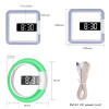 LED Wall Alarm Clock,Remote Control Digital Clock with Alarm/Temperature Ring Round Square Hollow Wall Light with RGB Light