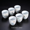 6 Pcs/set Chinese Style White Porcelain Porcelain Tea Cup Ceramic Teacup Tea Bowl ChaZhan Master Cup Personal Single Cup