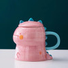 Water Cup Cute Dinosaur Cartoon Personality Mug Breakfast Milk Cup Creative Ceramic Water Cup