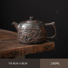 Purple Pottery Teapot Hand Carving Ceramic Drink Pot Kettle Pot Kung Fu Tea Set Pure Teapot Teapot for Tea Puer Tea