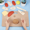 17Pcs DIY Clay Ceramic Craft Tool Kit Accessories Portable Clay Wedging Board With Built, MDF Wood Mud Mat Pottery Supplies