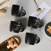 Ceramic Mugs Creative Simple with Spoon Handle High Capacity Black Coffee Mug The Office Mug Kaffeebecher Ceramic Mug