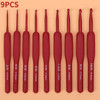 Red Crochet Hooks Needle Silicone Handle Aluminum Crochet Needle Set Knitting Needles DIY Sweater Weave Sewing Knitting Tool