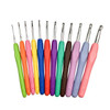 9pcs Knitting Tool Sweater Needle TPR Soft Handle Aluminum Crochet Color Handle Sweater DIY Craft Scarf Sewing Needles Knitting