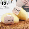 6pcs Soft Mohair Yarn Knitting Angora Yarn for DIY Knitting,Fluffy Lace Yarn For Crocheting,Knitting Sweater,Scarf,Shawl,25g/pcs