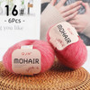 6pcs Soft Mohair Yarn Knitting Angora Yarn for DIY Knitting,Fluffy Lace Yarn For Crocheting,Knitting Sweater,Scarf,Shawl,25g/pcs