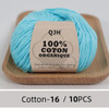 QJH 10PCS 100% Organic Cotton Yarn Pure/Mixed Color Yarn, Knitting Yarn - Crochet Yarn Soft 10 Strands Hank Yarn Machine Washabl