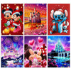 Disney Christmas Mickey Diamond Painting Cartoon Mosaic Embroidery Diamond Puzzle DIY Rhinestone Children's Room Decoration Gift