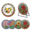 DIY Rhinestone Painting Placemats Round Wooden Kitchen Dish Mat Rhinestone Painting Coaster Butterfly Diamond Painted Placemats
