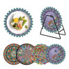 DIY Rhinestone Painting Placemats Round Wooden Kitchen Dish Mat Rhinestone Painting Coaster Butterfly Diamond Painted Placemats