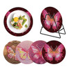 DIY Rhinestone Painting Placemats Round Wooden Kitchen Dish Mat Rhinestone Painting Coaster Butterfly Diamond Painted Placemats