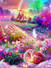 AZQSD Diamond Embroidery House Fantasy Needlework Art Handmade Gift Painting New Collection Landscape Garden Rhinestones