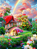 AZQSD Diamond Embroidery House Fantasy Needlework Art Handmade Gift Painting New Collection Landscape Garden Rhinestones