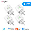 Tuya Wifi Zigbee 20A Smart Plug EU FR Timer Power Moinitor Socket Smart Home Automation Kits, Alexa Google Home Assistant Alice