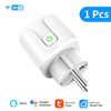 Tuya Wifi Zigbee 20A Smart Plug EU FR Timer Power Moinitor Socket Smart Home Automation Kits, Alexa Google Home Assistant Alice