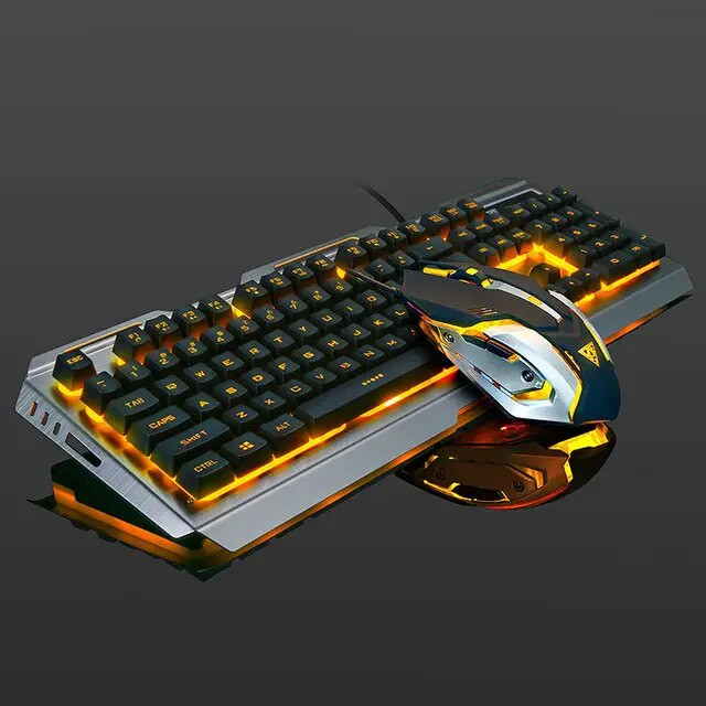 Ultimate Gaming with Mechanical Touch Keyboard and Mouse Set, Luminous ...