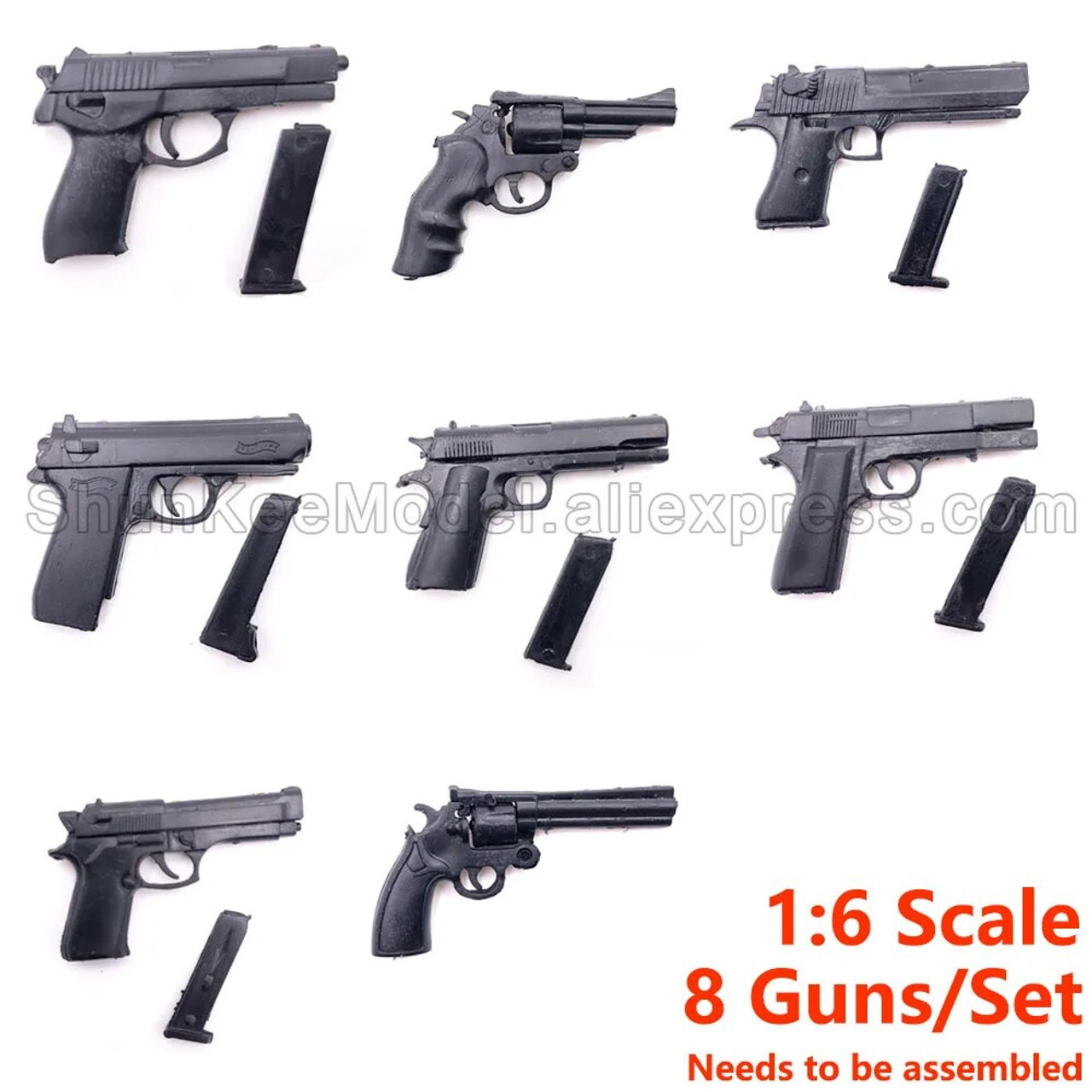 1/6 Scale Mini Weapon Model Desert Eagle M1911 Python Breatta Gun ...