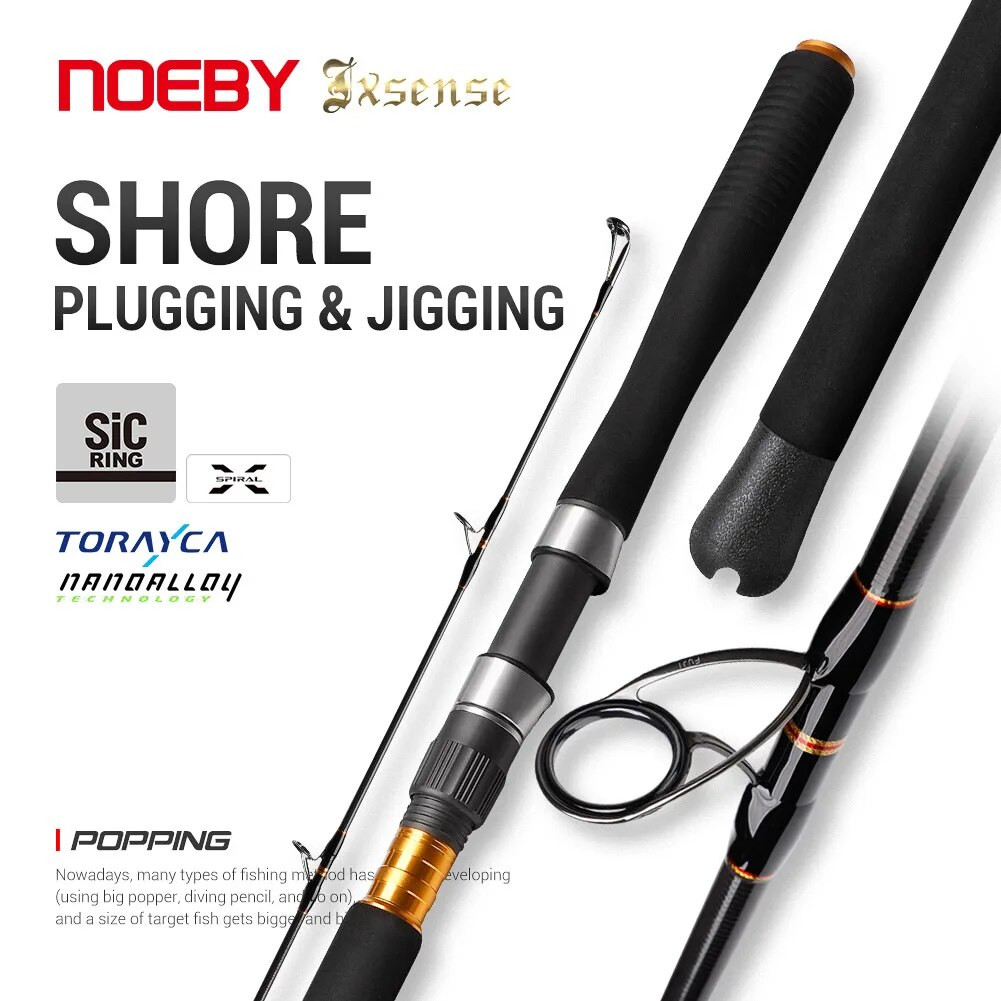 NOEBY Popping Fishing Rod 2.6m MH H Jig Shore Plugging Rod 30-200g Lure ...